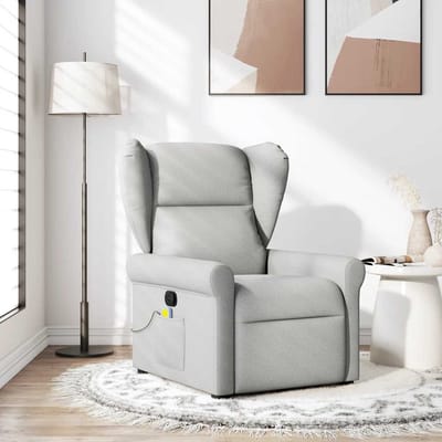 vidaXL - Massagestoel - verstelbaar - stof - wolk - grijs