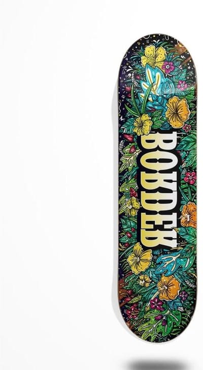 Skateboard Deck - Houten Plank - Street Tricks - Groen Bloemen Design - 8.25 Inch - Meerkleurig