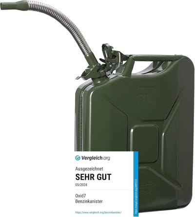 Metalen jerrycan 20 liter olijfgroen
