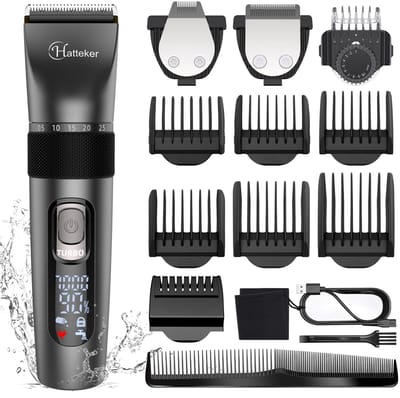 Hatteker 3-in-1 Tondeuse voor Heren – Baardtrimmer, Precisietrimmer & Haartrimmer – Waterdicht – USB Oplaadbaar