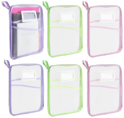 Dailygoods- Ritszakken - 6-Pack - Mesh Organizer - 13,4x10,1 inch - Documenten/Boeken - DIY/Knutselbenodigdheden - Veilig met Rits - Opbergzakken
