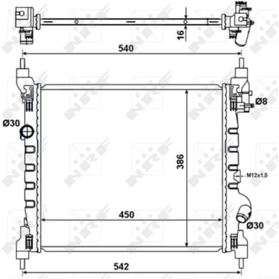 Radiator, motorkoeling NRF 53195