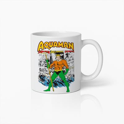 Aquaman Strip Mok 330ml – Superheld Koffiebeker met Black Manta Ontwerp – DC Comics Cadeau voor Fans