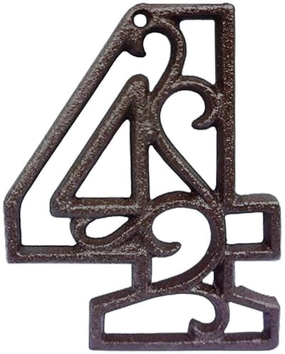 Dailygoods- Huisnummer Gietijzer Retro Design - Huisnummer Bordjes - Huisnummer Zwart - Huisnummer 4,6 Inch - Decoratief Huisnummer - Stevig en Duurzaam - Deco Nummer