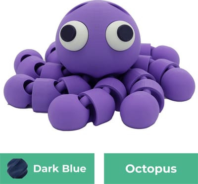 Flexibele octopus beeld – Decoratief beeld - Donker blauw - 3d geprinte beeld – Unieke woondecoratie - 25CM