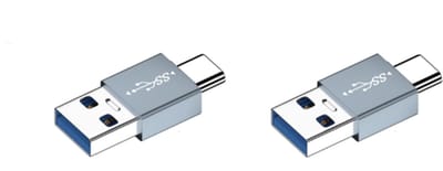 2-Pack Aluminiumlegering Type-C Male naar USB-A Male Rechte OTG Adapter