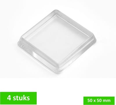 TQ4U meubelschotel glijschotel - 50 x 50 mm - transparant kunststof - Bescherming van tapijt - Inwendige maat 39 x 39 mm - 4 STUKS