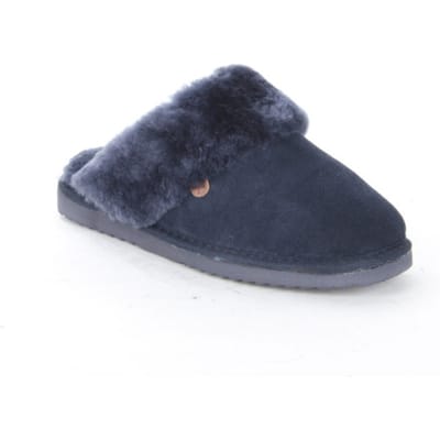 Warmbat - maat 36 - Flurry Suede Dames Sloffen - Donkerblauw