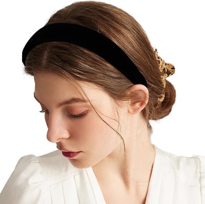 Elegante zwarte fluwelen haarband voor vrouwen en meisjes, retro Franse stijl, trendy haaraccessoire voor elke gelegenheid