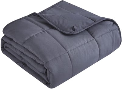 Volwassen gewogen deken 5 pond | Ademende gewogen deken | Zacht materiaal voor het hele seizoen | Slaapbank | Grijs, 91*122 cm, 2,3 kg