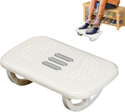 Bureau Voetenbank - Schommelkruk Benen - Comfort Verhogend - Intelligente Ruimtebesparing - 37.5 x 23 x 12 cm - Wit
