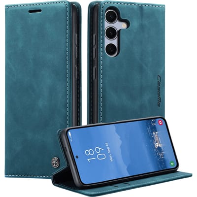 Caseme Samsung Galaxy S25 FE Business Bookcase Hoesje Blauw