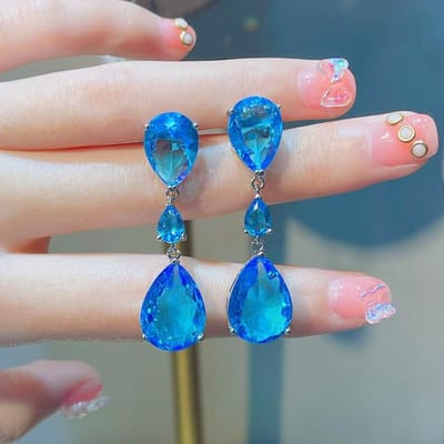 100% Sterling Zilver 925 Topaas Sieraden Oorbel Voor Vrouwen Fijne Aros Mujer Oreja Roze Diamant Sieraden Druppel Oorbel Orecchini