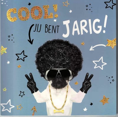 Wenskaart - muziekkaart - pop-out wenskaart - kaart met muziek - hond - verjaardag - van harte gefeliciteerd - je bent jarig - verjaardag kind - feestje