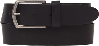 Petrol Industries Riem Heren - Broekriem - Verstelbaar - Leer - Zwart - 85 cm - S