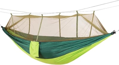 Camping Hangmat - Kampeerhangmat Luie Stoel - Buiten Ontspannen - Met Geïntegreerde Klamboe - 260x140 cm - Groen