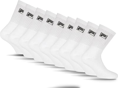 FILA Tennis- & Sportsokken Kleine Logo - Maat 43/46 - 9 Pack - Wit