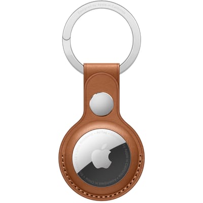 Leather Key Ring voor de Apple AirTag - Saddle Brown