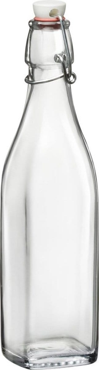 Bormioli Rocco Beugelflessen/weckflessen transparant - 1x stuks - 250 ml - vierkant - Karaf