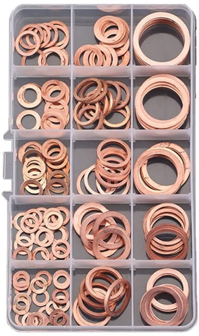 178PCS Rood Koper Platte Ringenset M5-M24 - Gasket, Schroefbevestiging en Hardware Accessoires