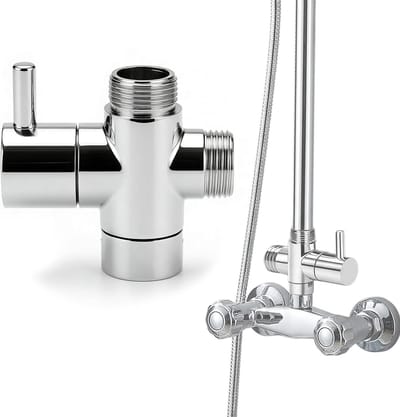 Afsluitkraan 1/2 inch - messing - 3-weg inversieventiel - geschikt voor wastafel en keuken - ShopVlot
