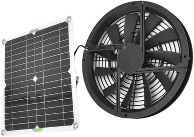 Dailygoody - Uitlaatventilator - Zonne-energie ventilator - 100 W - Koeling voor kippenhuis - Geschikt voor kassen en huisdieren - Waterdicht