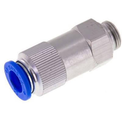 12mm & G3/8'' Regeling-Uit Aluminium Terugslagklep Insteekkoppeling Buitendraad 0.2-10 bar