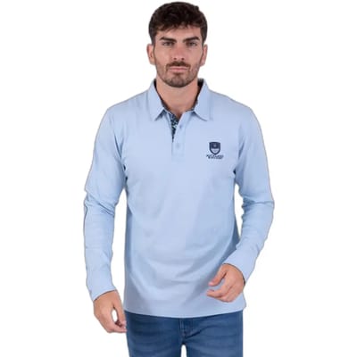 Poloshirt met lange mouwen en elleboogpatches Camberabero