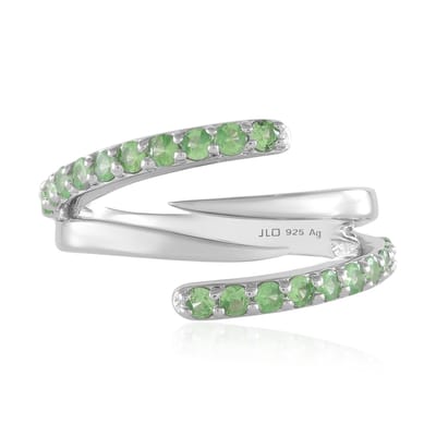 Cavill - Elegante Zilveren Ring met 20 Groene Tsavoriet Edelstenen - 925 Sterling Zilver Geplatineerd - 0,71 Ct Tsavoriet