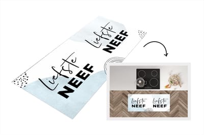 Keukenloper - Loper keuken - Quotes - Neef - Liefde - 120x50 cm - Keukenloper vinyl