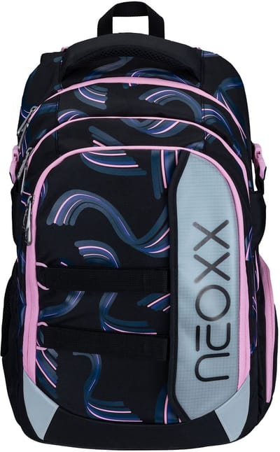 neoxx schoolrugzak met laptopvak Active Pro School Backpack Hello Wave zwart