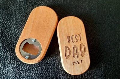Schubie - Houten Flesopener Best Dad ever - Vaderdag - Cadeau - Flessenopener - Bieropener