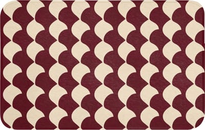 WC mat 80x50 cm - Antislip - Rood - Tegelpatroon - Crème - Toiletmat - Vloermat - Douchemat - Toilet tapijt - Toiletmatten