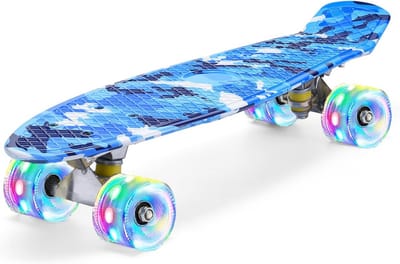 22 inch Cruiser Skateboard met LED Lichtgevende Wielen - Compleet Skateboard voor Kinderen, Tieners en Beginners