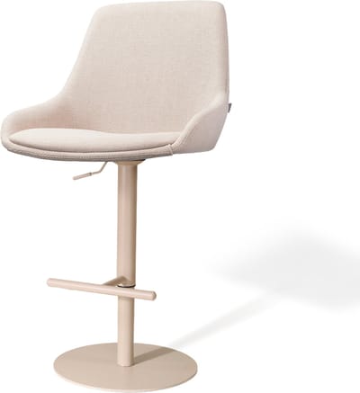 Nolon Niva-Isa Draaibare Tulp Barkruk Beige - Verstelbaar - Beige Onderstel - Japandi - Comfortabel