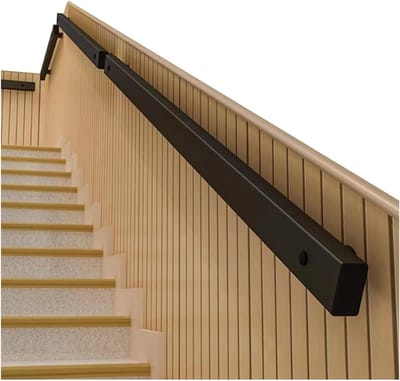 Trapleuning - Muurbevestiging Leuning - Veiligheid Verhogen - Ergonomische Grip - 120 cm - Zwart