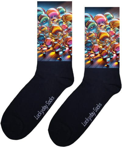 LuckyDay Socks - Knikker sokken - Verjaardag cadeau vrouw en man - Vrolijke sokken - Valentijns cadeau - Kerst sokken - Grappige sokken - Leuke dames en heren sokken - Moederdag - Vaderdag - Socks maken Happy - Maat 37-44