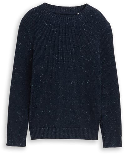 Tom Tailor - Gebreide trui van noppengaren - Maat 164 - sky captain blue
