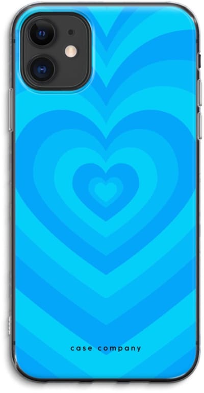 Case Company® - Hoesje geschikt voor iPhone 11 hoesje - Hart Blauw - Soft Cover Telefoonhoesje - Bescherming aan alle Kanten en Schermrand