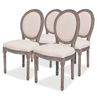 vidaXL - Eetkamerstoelen - 4 - st - stof - crèmekleurig