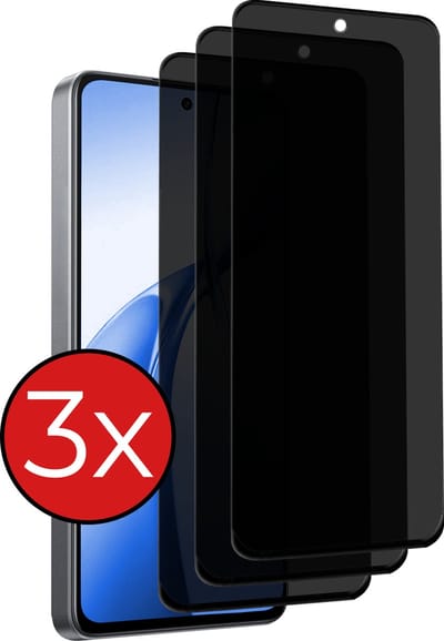 Screenprotector - 3 Stuks - Geschikt voor OnePlus Nord CE4 - Privacy Filter - Beschermglas - Gehard Glas - Tempered Glass - Screen Protector