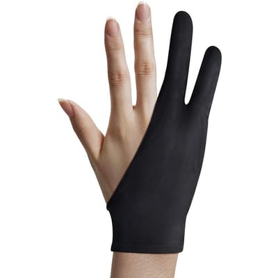 Tweevingerhandschoen voor grafisch tekentablet, artiestentablet, tekenhandschoen black