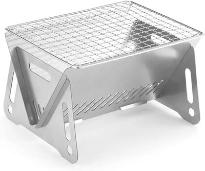 Kleine Houtskoolbarbecue - Draagbaar en Licht - 1 stuk - Roestvrij Staal