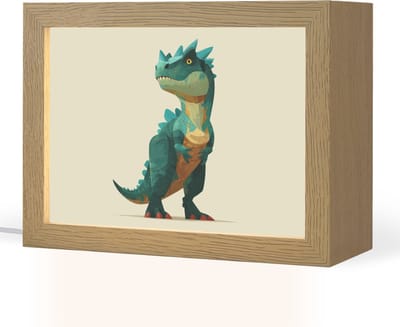 Nachtlampje 20x15 cm - Kinder lampje - Stekels - Dino - Blauw - Gespierd - Tafellamp kinderkamer - Slaapkamer lamp - Bedlamp kinderen - Kinderlampje stopcontact - Wandlamp babykamer - Nachtlampjes