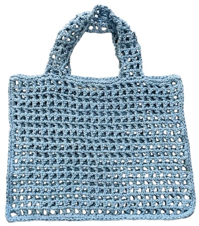 Luna-Leena duurzame kindertas - licht blauw - bio katoen - hand gehaakt in Nepal - tas - handtas - shopper - zomertas - kidsbag