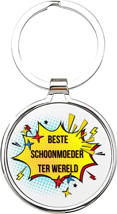 Akyol - beste schoonmoeder ter wereld Sleutelhanger - Schoonmoeder - de leukste schoonmoeder - schoonmoeder sleutelhanger - mama sleutelhanger - sleutelhanger mam - familie sleutelhanger - moederdag cadeautje - mama cadeau - mom - 4 x 7,5 CM