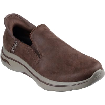 Skechers Go Walk Arch Fit 2.0 Quest Textiel Heren Bruine Sneakers