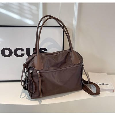 Sac à bandoulière en nylon pour femme, couleur unie, grande capacité, idéal pour les voyages de courte distance. gray