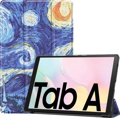 Hoes - Geschikt voor Samsung Galaxy Tab A7 (2020) - Dun & Stevig - Trifold Bookcase - Hard Cover - Hardcover Book Case - Tablet Hoesje - Sterrenhemel