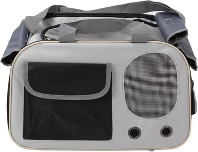 Huisdieren Opvouwbare Tas - Draagmand Kat Hond - Veilig Vervoer - Verstelbare Riem - 46x33x4 cm - Zwart